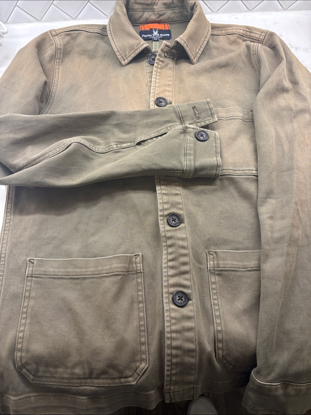 Psycho Bunny Men’s Olive Work Jacket